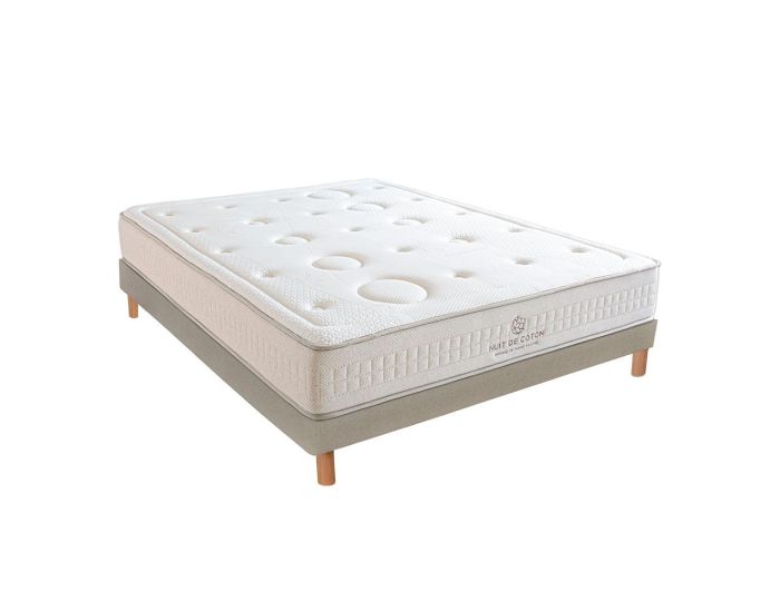 NUIT DE COTON Ensemble Prlude 2.0 Bio - Matelas Latex Naturel + Sommier Bois - 2 Personnes (9)