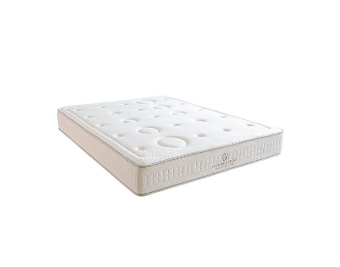 NUIT DE COTON Ensemble Prlude 2.0 Bio - Matelas Latex Naturel + Sommier Bois - 2 Personnes (10)