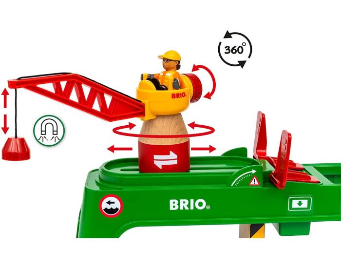 BRIO Grue Double Voie de Chargement - Ds 3 ans  (2)