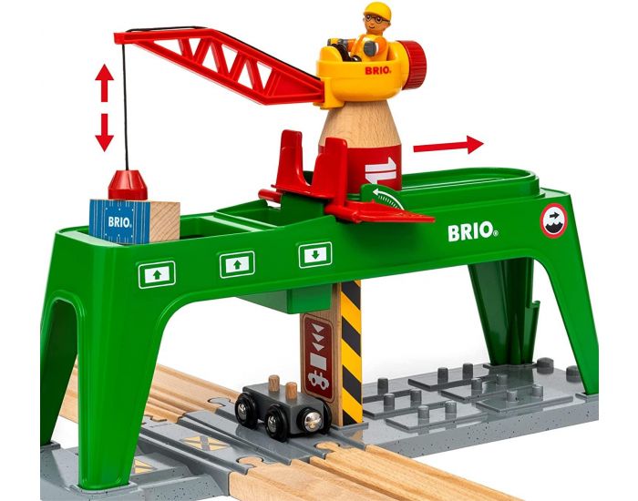 BRIO Grue Double Voie de Chargement - Ds 3 ans  (3)