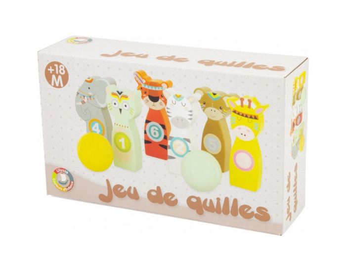 ULYSSE Jeu de quilles Animaux 10 cm - Ds 18 mois (1)