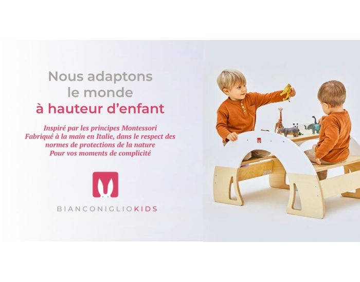 BIANCONIGLIOKIDS Rocker Enfant Modulable 11-en-1 Pont Pikler Dodo Classic - Blanc - D�s 3mois (8)