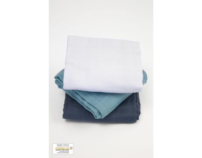 KADOLIS Langes Coton Bio Unis - Lot de 3 (5)