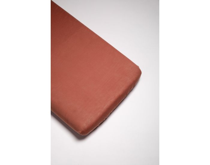 KADOLIS Alse Drap Housse Berceau Impermable Jersey Tencel - Terracotta 40 x 90 cm (1)