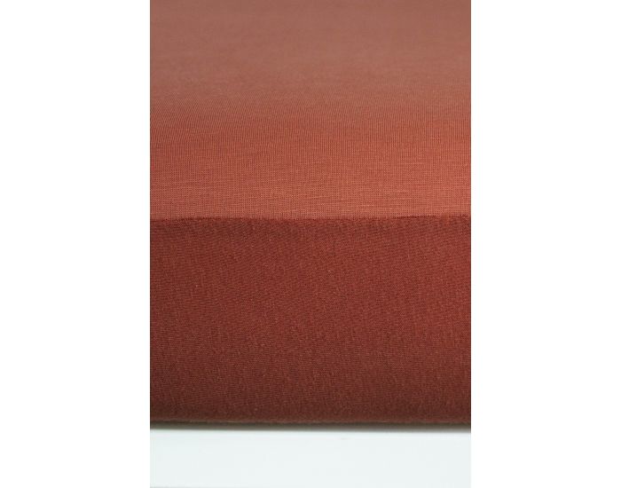 KADOLIS Alse Drap Housse Berceau Impermable Jersey Tencel - Terracotta 40 x 90 cm (3)