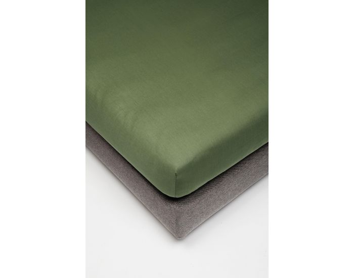 KADOLIS Drap Housse Tencel et Coton Bio - Kaki 140 x 190 cm (6)