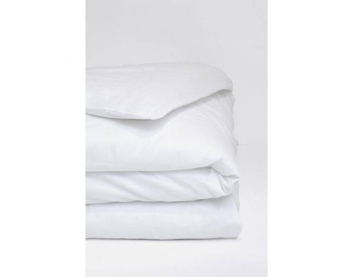 KADOLIS Housse de Couette Adulte en Coton Bio Coloris Uni - Blanc (11)