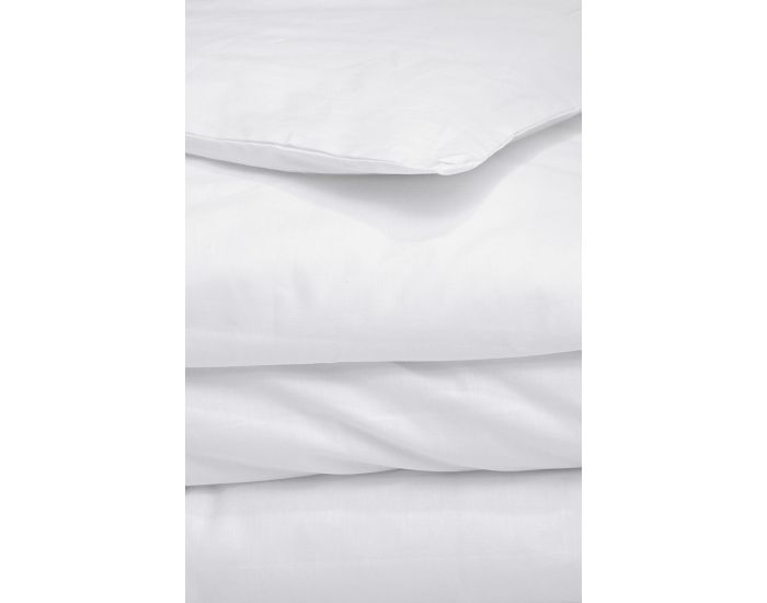 KADOLIS Housse de Couette Adulte en Coton Bio Coloris Uni - Blanc (3)