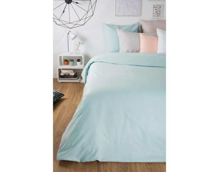 KADOLIS Housse de Couette Adulte en Coton Bio Coloris Uni - Blanc (9)