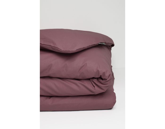 KADOLIS Housse de Couette Adulte en Coton Bio Coloris Uni - Bois de Rose (2)