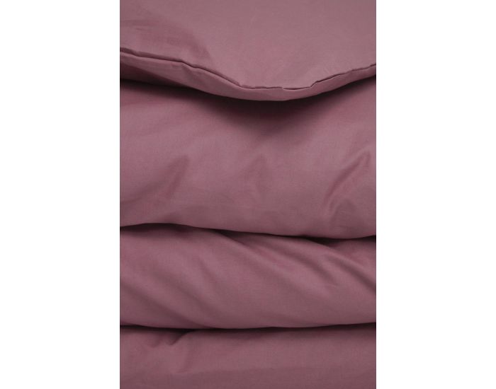 KADOLIS Housse de Couette Adulte en Coton Bio Coloris Uni - Bois de Rose (3)