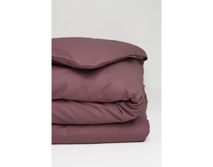 KADOLIS Housse de Couette Adulte en Coton Bio Coloris Uni - Bois de Rose (8)