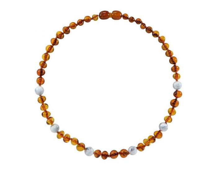 IRREVERSIBLE BIJOUX Collier d'Ambre B�b� - Cognac et Pierre Naturelle - De 3 mois � 3 ans (3)