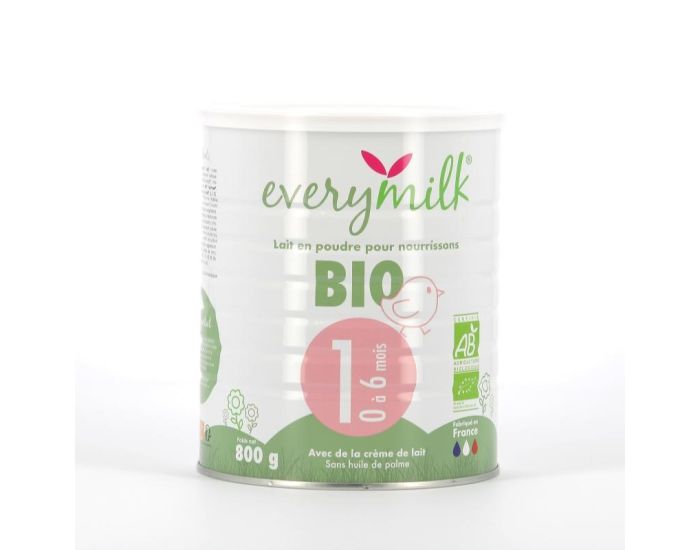 EVERYMILK Lait Infantile Bio 1 - de 0  6 Mois - 800 g (10)