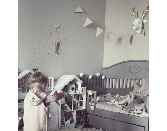 SEVIRA KIDS D�coration murale - troph�e animal en peluche Cerf bleu (15)