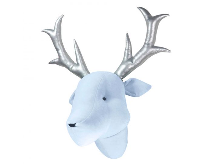 SEVIRA KIDS D�coration murale - troph�e animal en peluche Cerf bleu (6)
