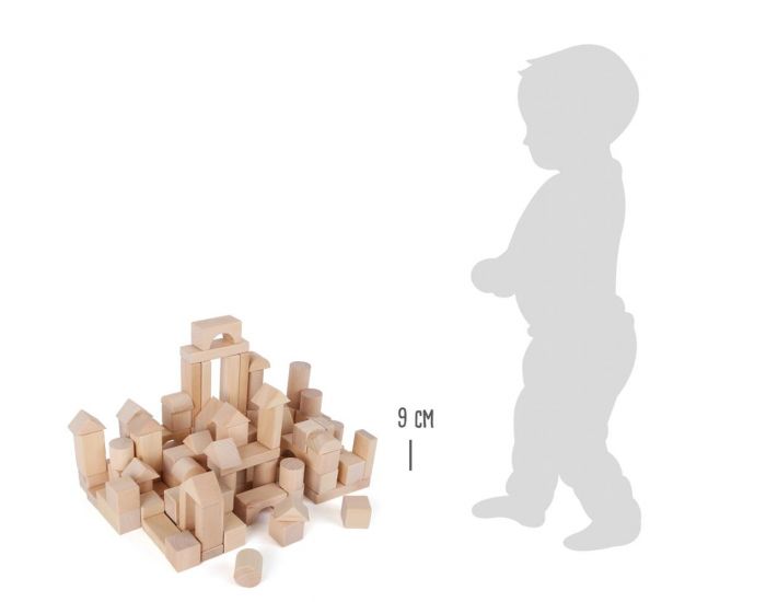 SMALL FOOT COMPANY Blocs de Construction - Naturel - 100 pcs - Ds 1 an (2)