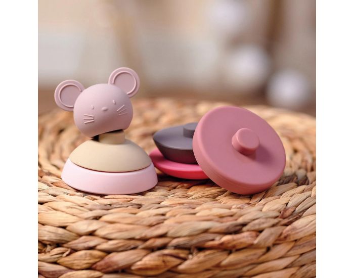 NATTOU Culbuto Empilable - Souris - Rose - Ds 12 mois  (1)