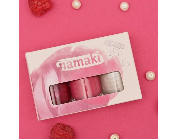 NAMAKI Coffret 3 Vernis - Sorbet Fruit - Framboise - Fuchsia - Blanc Nacr - Ds 3 ans (2)