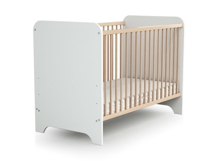 AT4 Lit bb 60x120 cm Carrousel - Blanc et Htre Verni (1)