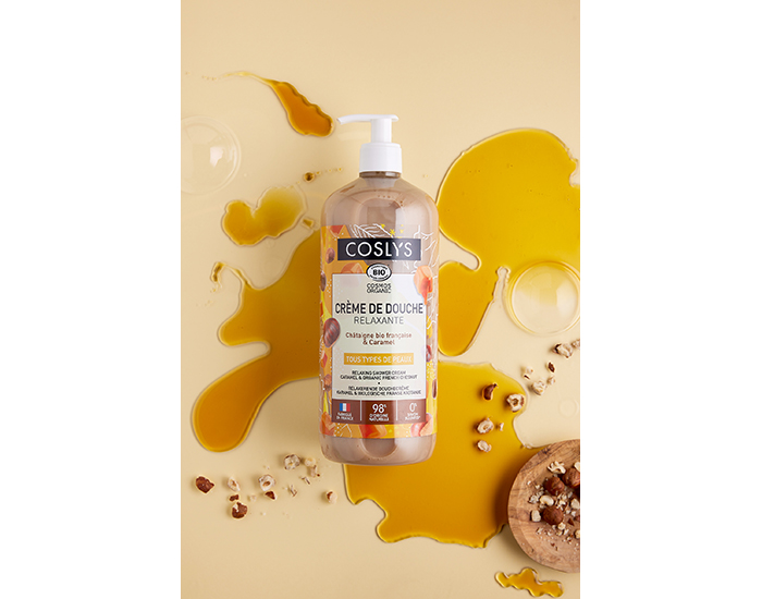 COSLYS Crme de Douche Relaxante - Chtaigne Caramel - 1L (2)