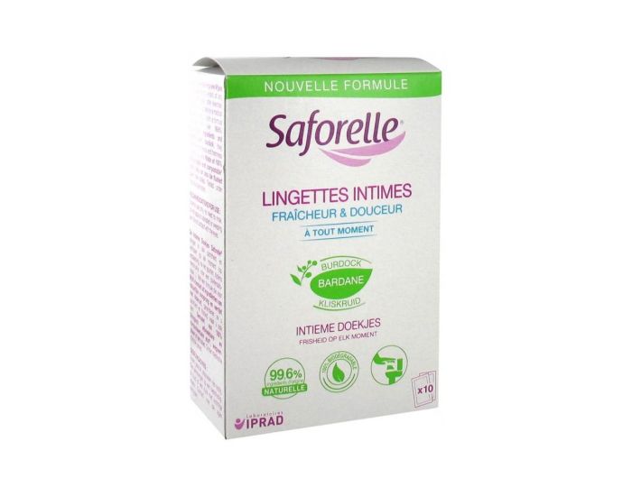 SAFORELLE Lingettes - Hygine Intime - Biodgradable - Boite de 10 (1)