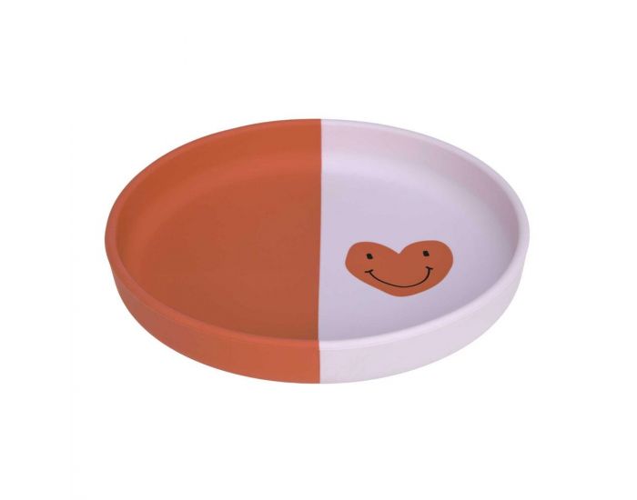 LASSIG Assiette en Silicone - Happy Rascals - Coeur Lavande  (1)