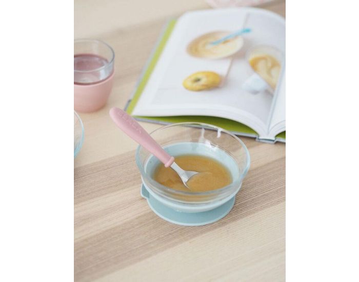 BABA Coffret Repas - Verre et Silicone - Eucalyptus (2)