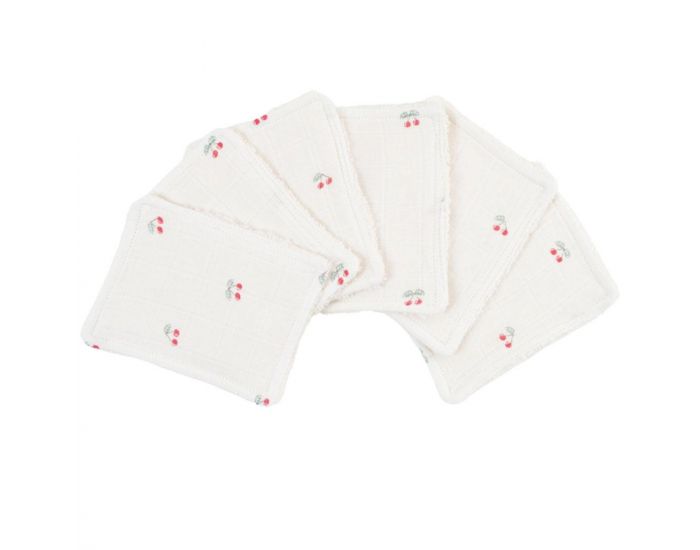 LITTLE CREVETTE Lot de 6 Lingettes Lavables - Cerise  (1)