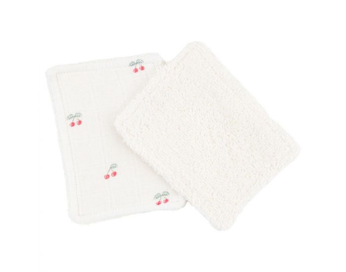 LITTLE CREVETTE Lot de 6 Lingettes Lavables - Cerise  (2)