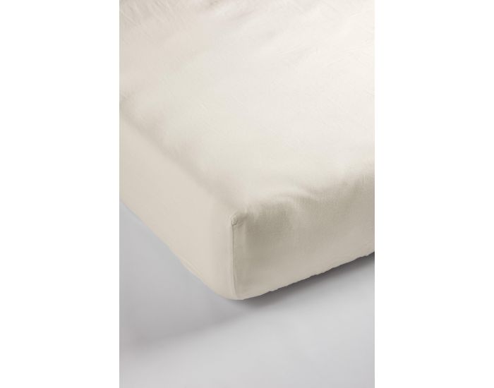 KADOLIS Drap Housse Adulte - Coton Bio - 80 Fils - cru 140 x 190 cm (1)