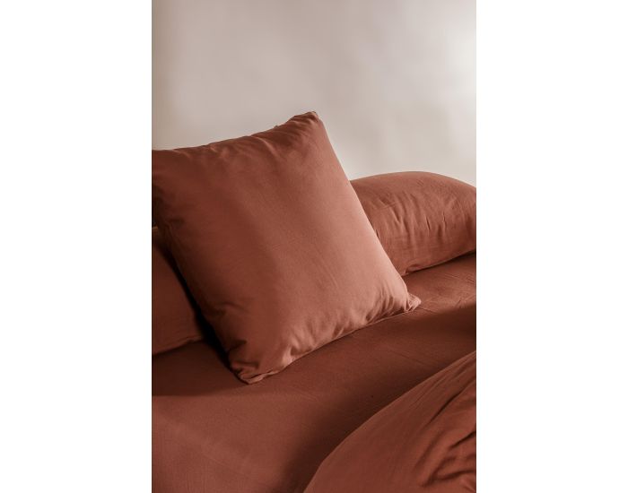 KADOLIS Drap Housse Adulte - Coton Bio - 80 Fils - Terracotta (5)