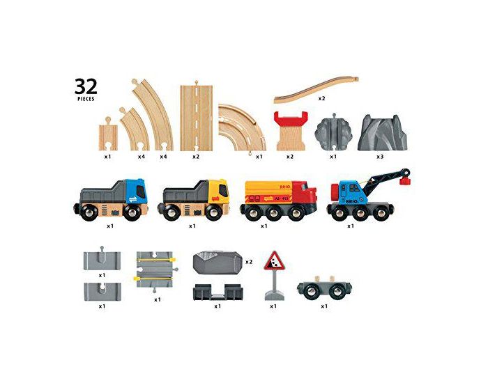 BRIO Ciruit Rail Route Transport de Roches - Ds 3 ans (5)