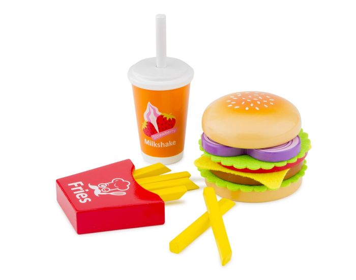 NEW CLASSIC TOYS Set Fast Food en Bois - Ds 2 ans (1)