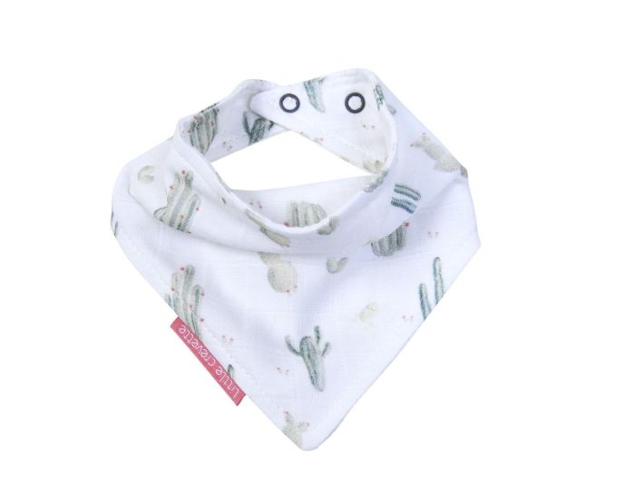 LITTLE CREVETTE Lot de 2 Bavoirs Bandana - Cactus et Carreaux (1)