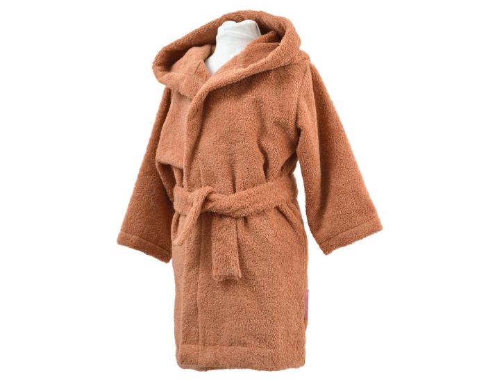 LITTLE CREVETTE Peignoir Enfant - Ourson - Terracotta (1)