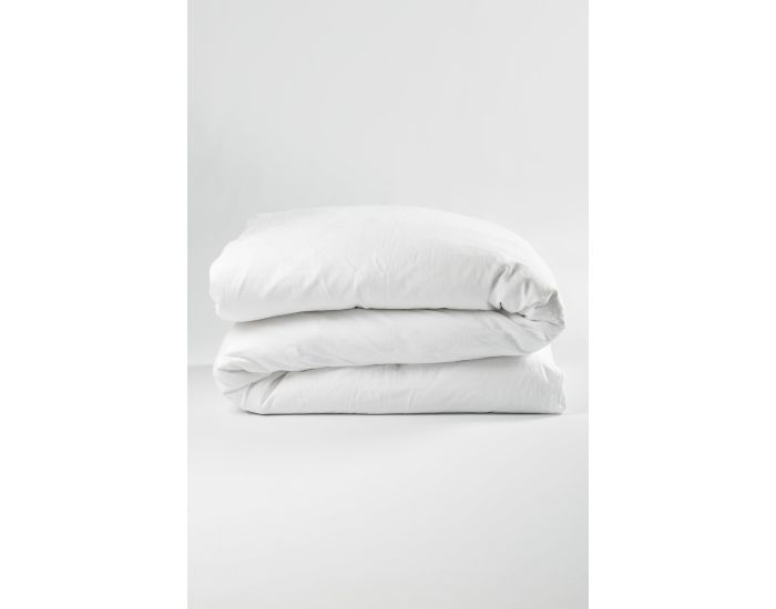 KADOLIS Housse de couette pur Coton Bio pour lit 1 personne Blanc 140 x 150 cm (1)