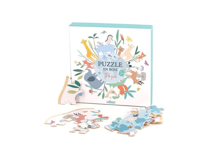 VILAC Puzzle en Bois 24 Pices - Autour du Monde - Ds 2 ans (2)