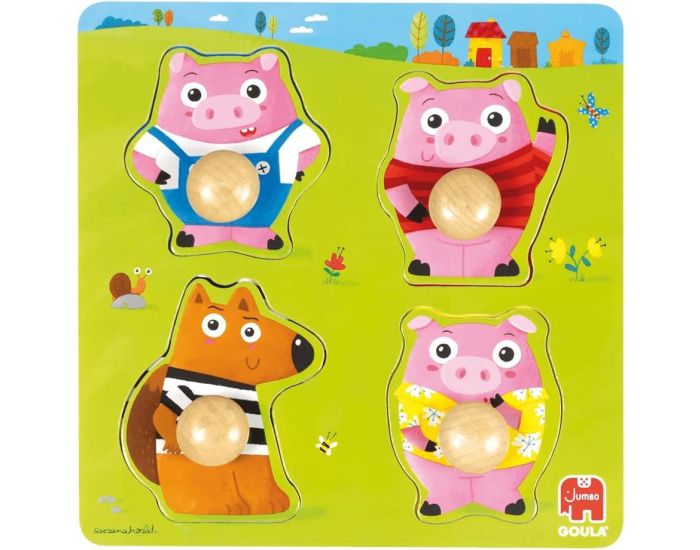 GOULA Puzzle Les 3 Petits Cochons - Ds 12 mois (1)