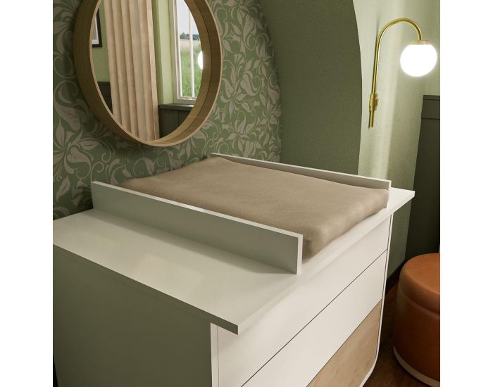 AKITEN RETAIL Commode  Langer - 3 tiroirs - Sasha Blanc et bois (2)