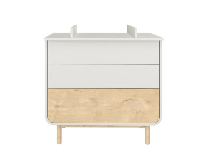 AKITEN RETAIL Commode  Langer - 3 tiroirs - Sasha Blanc et bois (3)