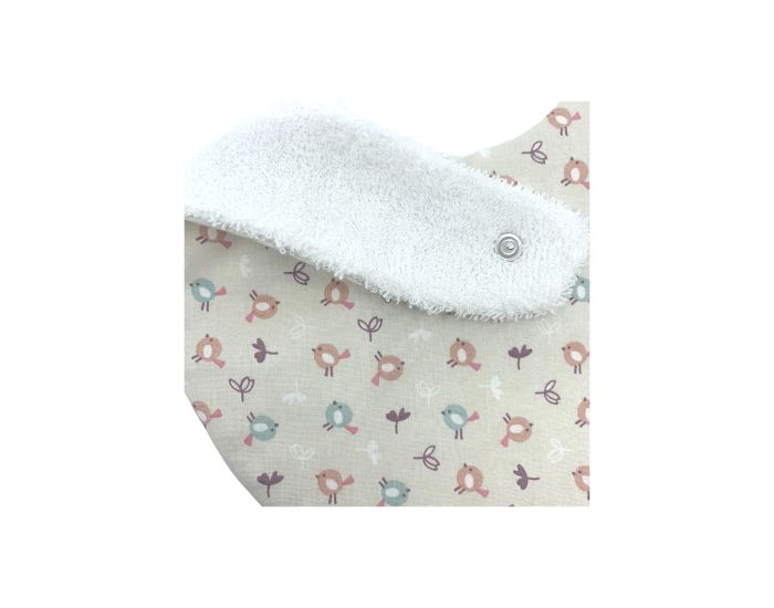 MON JOLI BAVOIR Bavoir Bandana - Petits Oiseaux - Beige (3)