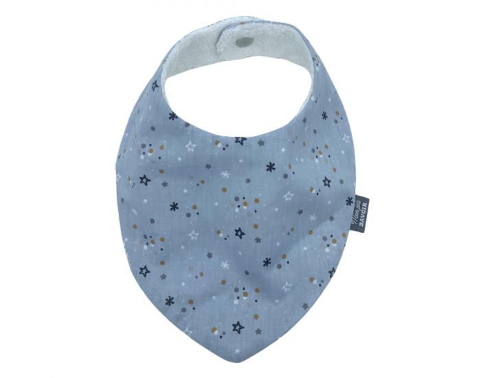 MON JOLI BAVOIR Bavoir Bandana - Etoiles - Bleu Gris (1)