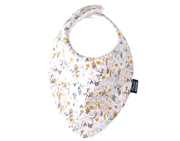 MON JOLI BAVOIR Bavoir Bandana - Style Liberty Fleuri - Rose Clair (2)