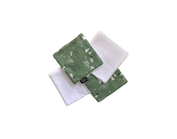 MON JOLI BAVOIR Lot Bavoir Nourrisson & Lingettes - Animaux d'Hiver - Vert (4)