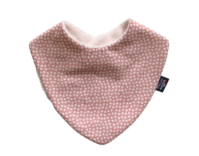 MON JOLI BAVOIR Bavoir Bandana - Petites Feuilles - Rose (1)