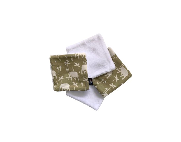 MON JOLI BAVOIR Lot Bavoir Nourrisson & Lingettes - Elphants (4)