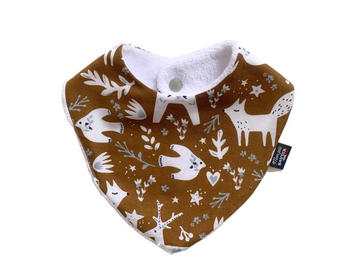 MON JOLI BAVOIR Bavoir Bandana - Animaux d'Hiver - Moka (1)