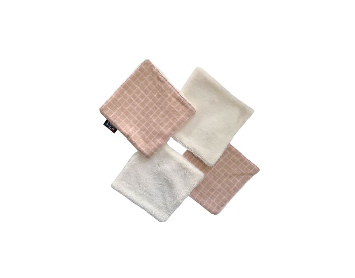 MON JOLI BAVOIR Lot Bavoir Nourrisson & Lingettes Carreau - Rose (4)