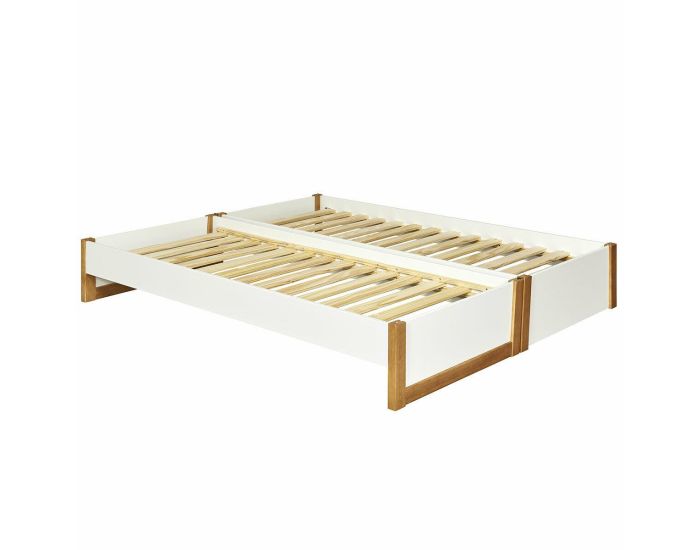 AKITEN RETAIL Pack Lit Gigogne avec Matelas - Holaf Bois (1)